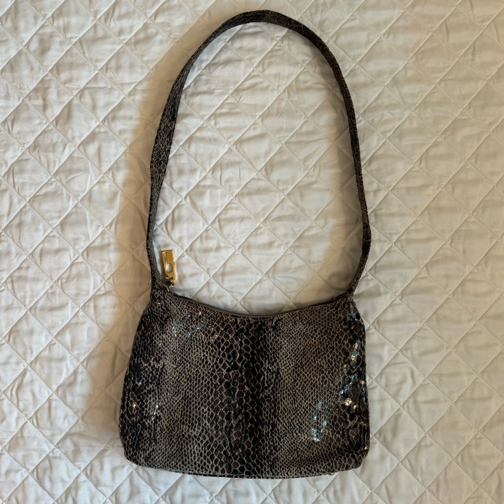 snakeskin leather purse